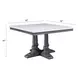 Yabeina White and Gray Oak 48" Square Marble Top Dining Table