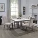 Yabeina White and Gray Oak 48" Square Marble Top Dining Table