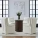 Dining Studio Ivory Upholstered Pillowtop Dining Side Chair with Casters