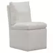 Dining Studio Ivory Upholstered Pillowtop Dining Side Chair with Casters