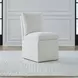Dining Studio Ivory Upholstered Pillowtop Dining Side Chair with Casters