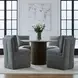 Dining Studio Sapphire Upholstered Pillowtop Dining Side Chair with Casters