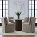 Dining Studio Truffle Upholstered Pillowtop Dining Side Chair with Casters