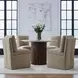 Dining Studio Wicker Upholstered Pillowtop Dining Side Chair with Casters