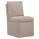 Dining Studio Wicker Upholstered Pillowtop Dining Side Chair with Casters