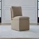 Dining Studio Wicker Upholstered Pillowtop Dining Side Chair with Casters