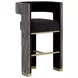 Adamina Abbington Black and Hobbes Night Upholstered Bar Stool
