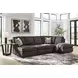 Coralene Onyx Performance Fabric 2 Piece Modular Sectional with RAF Corner Chaise and Pillows