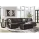 Coralene Onyx Performance Fabric 2 Piece Modular Sectional with RAF Corner Chaise and Pillows
