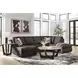 Coralene Onyx Performance Fabric 2 Piece Modular Sectional with RAF Corner Chaise and Pillows