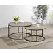 Lainey Distressed Pine Round Nesting Occassional Table Set
