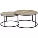 Lainey Distressed Pine Round Nesting Occassional Table Set