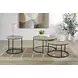 Lainey Distressed Pine Round Nesting Coffee Table Set of 2