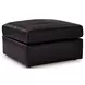 ModMax II Black Leather Oversized Accent Ottoman