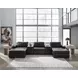 ModMax II Black Leather 5 Piece Double Chaise Sectional with Audio Consoles