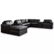 ModMax II Black Leather 8 Piece Sectional with Chaise and Audio Consoles