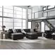 ModMax II Black Leather 4 Piece Double Chaise Sectional