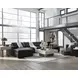 ModMax II Black Leather 4 Piece Double Chaise Sectional