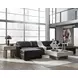 ModMax II Black Leather 4 Piece Double Chaise Sectional