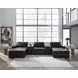 ModMax II Black Leather 5 Piece Double Chaise Sectional with Storage Consoles