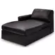ModMax II Black Leather 5 Piece Double Chaise Sectional with Storage Consoles