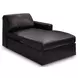 ModMax II Black Leather 5 Piece Double Chaise Sectional with Storage Consoles