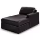 ModMax II Black Leather 5 Piece Double Chaise Sectional with Storage Consoles
