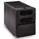 ModMax II Black Leather 3 Piece Sectional Loveseat with Audio Console