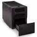 ModMax II Black Leather 3 Piece Sectional Loveseat with Audio Console