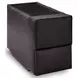ModMax II Black Leather 5 Piece Double Chaise Sectional with Storage Consoles