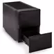 ModMax II Black Leather 5 Piece Double Chaise Sectional with Storage Consoles