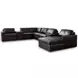 ModMax II Black Leather 8 Piece Audio Consoles Sectional with Chaise
