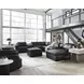 ModMax II Black Leather 8 Piece Audio Consoles Sectional with Chaise