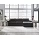 ModMax II Black Leather 3 Piece Sofa Chaise Sectional