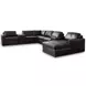 ModMax II Black Leather 8 Piece Storage Consoles Sectional with Chaise