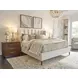 Savoy Rendezvous Ivory and Brown Performance Fabric California King Upholstered Panel Bed