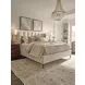 Savoy Rendezvous Ivory and Brown Performance Fabric California King Upholstered Panel Bed
