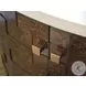 Rendezvous Walnut and Bulgari Beige Marble Top Oval Morella Nightstand