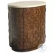 Rendezvous Walnut and Bulgari Beige Marble Top Oval Morella Nightstand