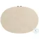 Rendezvous Walnut and Bulgari Beige Marble Top Oval Morella Nightstand
