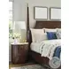 Rendezvous Walnut and Bulgari Beige Marble Top Oval Morella Nightstand