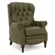 Kendall Oasis Olive Leather Push Thru The Arms Recliner with Nailhead Trim
