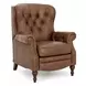 Kendall Oasis Walnut Leather Push Thru The Arms Recliner with Nailhead Trim