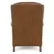 Kendall Oasis Walnut Leather Push Thru The Arms Recliner with Nailhead Trim