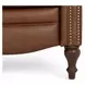 Kendall Oasis Walnut Leather Push Thru The Arms Recliner with Nailhead Trim