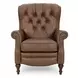 Kendall Oasis Walnut Leather Push Thru The Arms Recliner with Nailhead Trim