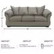 Darcy Gray Cobblestone 87" Sofa