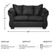 Darcy Black 64" Loveseat