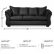 Darcy Black 87" Sofa