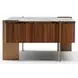 Altura Smoked Walnut Rectangular Dark Emperador Stone Top Cocktail Table